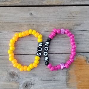 Handmade matching bracelets.